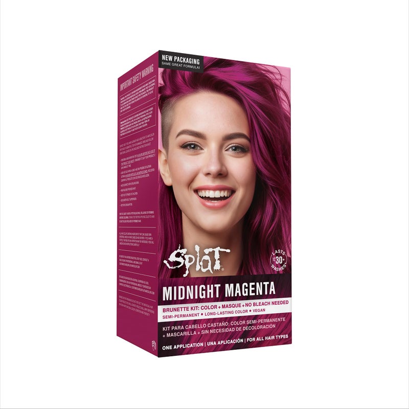 Splat Midnight Magenta Semi Permanent Hair Dye Kit, 1 Application, Includes Deep Reconstructor Conditioner, Lasts 30 Washes, No Bleach Required, Vegan & Cruelty Free Hair Color - Image 1